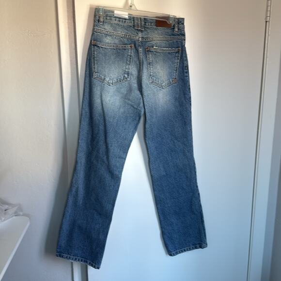 Anine Bing Jackie High Waisted Straight Leg Distressed Jean Size 25 Vintage Blue - Picture 4 of 4